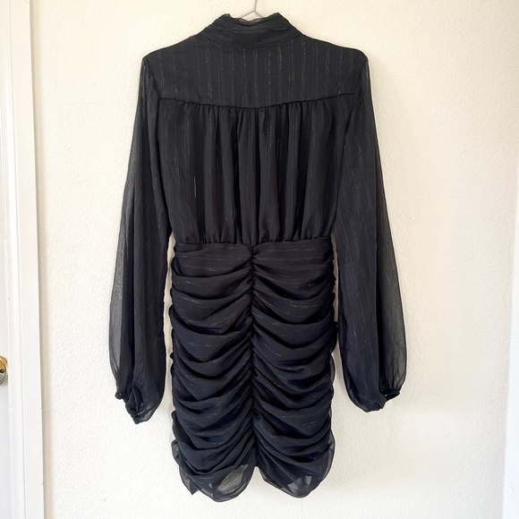 House of Harlow 1960 x Revolve Black Ruched Mini Cocktail Dress | Size 2 - Picture 4 of 6